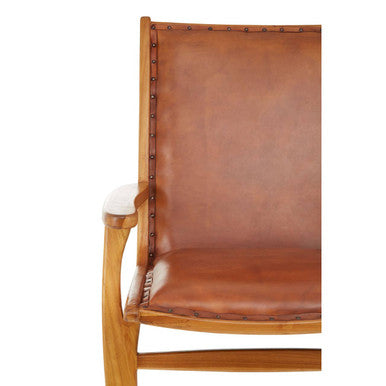 Kendari Brown Leather Chair - PN Home