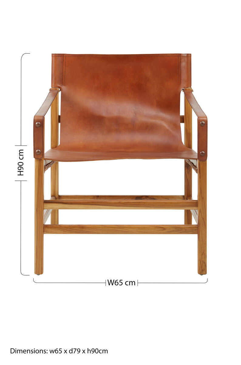 Kendari Brown Cow Leather Chair - PN Home