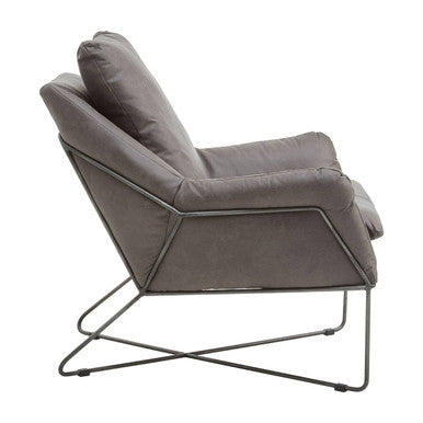 Hugo Grey faux leather Chair - PN Home