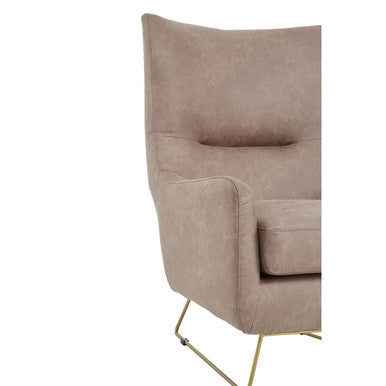Henry Light Brown Faux Leather Armchair - PN Home