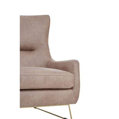 Henry Light Brown Faux Leather Armchair - PN Home