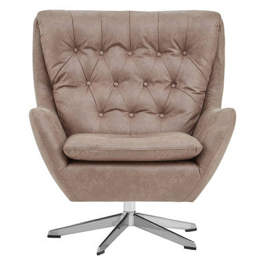 Harold Brown Leather Effect Swivel Chair - PN Home