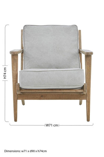 Harry Grey Linen oak frame Armchair - PN Home