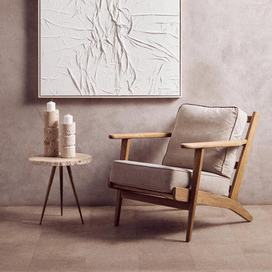 Harry Grey Linen oak frame Armchair - PN Home