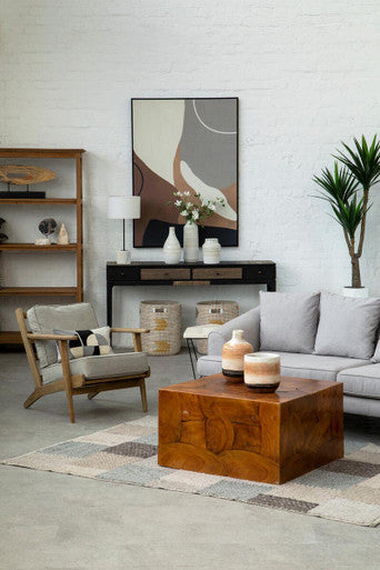 Harry Grey Linen oak frame Armchair - PN Home