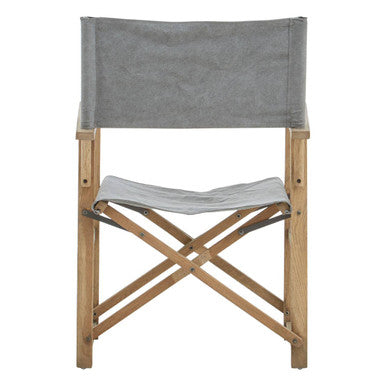 Hugh Grey linen Directors Chair - PN Home
