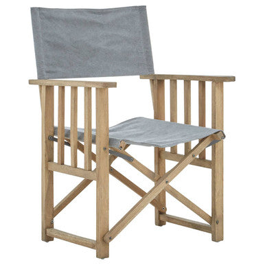 Hugh Grey linen Directors Chair - PN Home