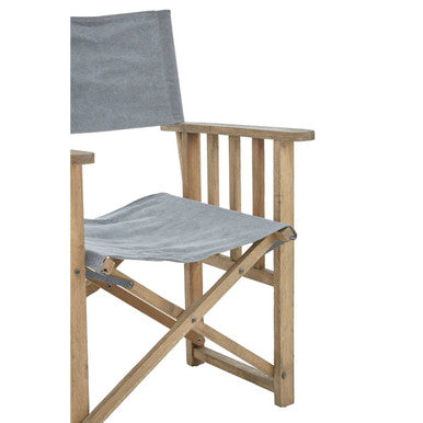 Hugh Grey linen Directors Chair - PN Home