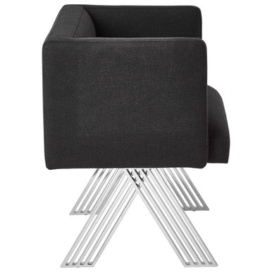 Piermount Black Dining Chair with Silver Legs - PN Home