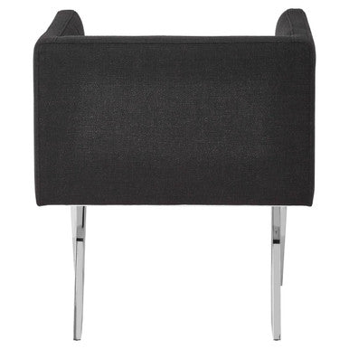 Piermount Black Dining Chair with Silver Legs - PN Home