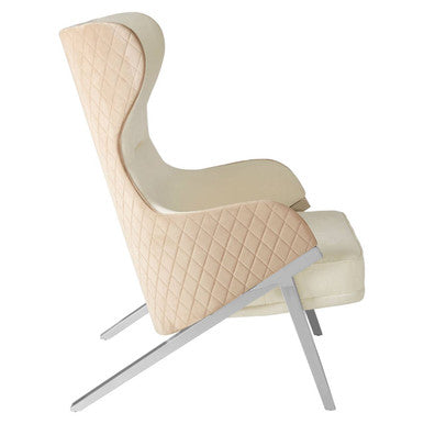 Piermount White Fabric Chair