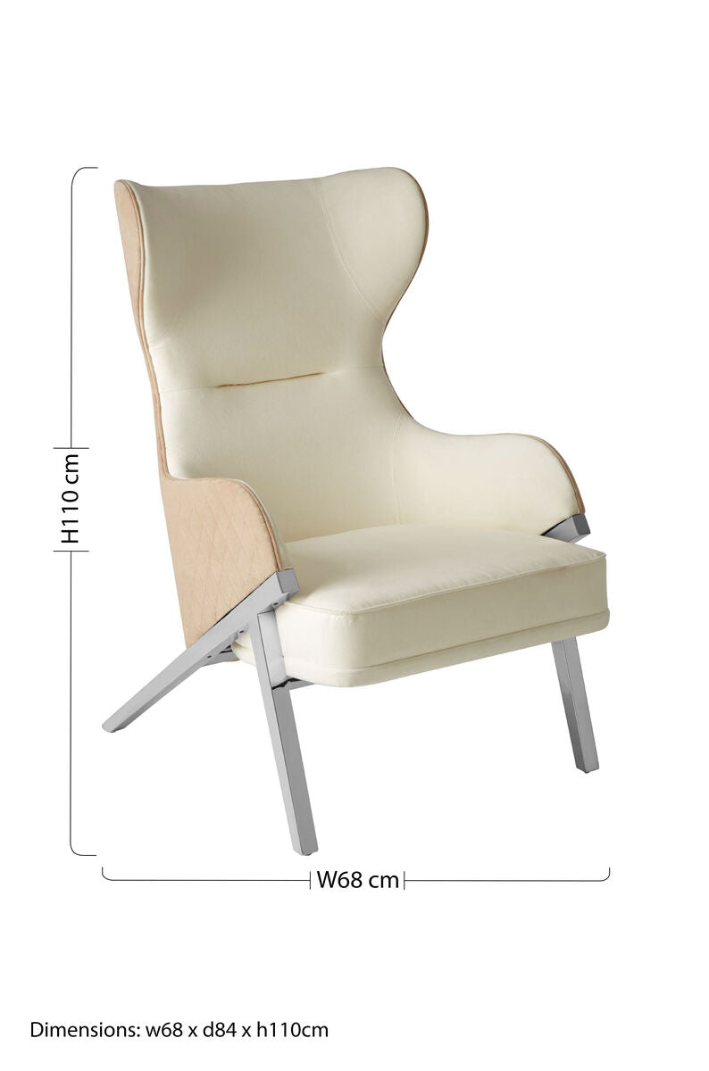 Piermount Ivory Wingback Chair - PN Home