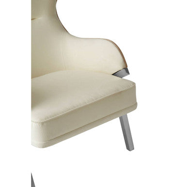 Piermount White Fabric Chair