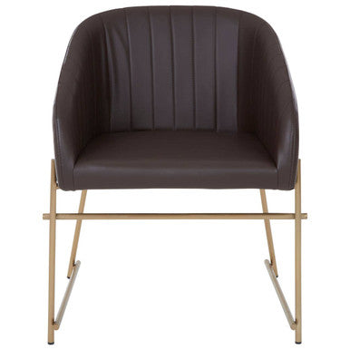 Delta Brown Faux Leather Dining Chair - PN Home