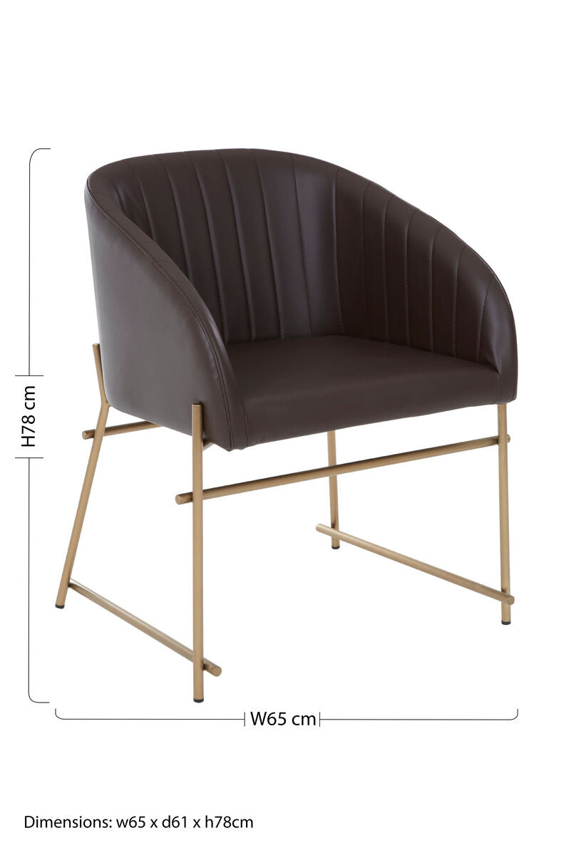 Delta Brown Faux Leather Dining Chair - PN Home