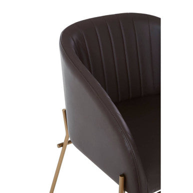 Delta Brown Faux Leather Dining Chair - PN Home