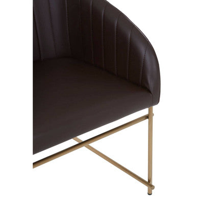 Delta Brown Faux Leather Dining Chair - PN Home