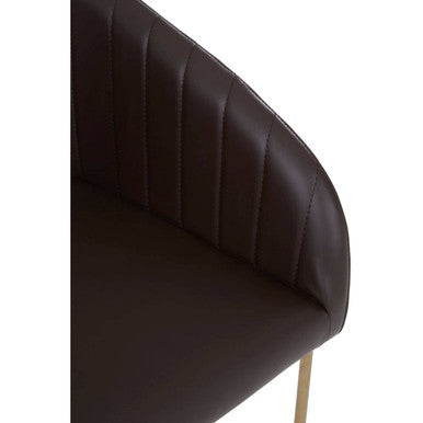 Delta Brown Faux Leather Dining Chair - PN Home