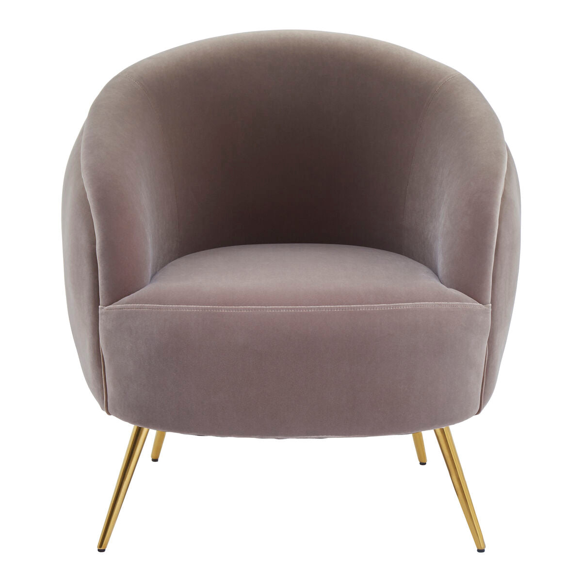 Manhattan Mink Velvet Curved Accent Chair - PN Home