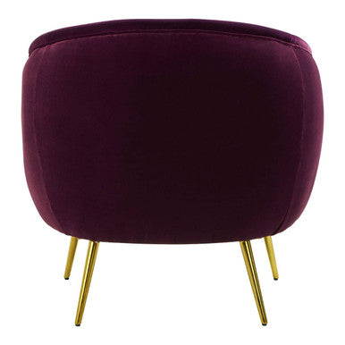 Manhattan Purple Velvet Curved Accent Chair - PN Home