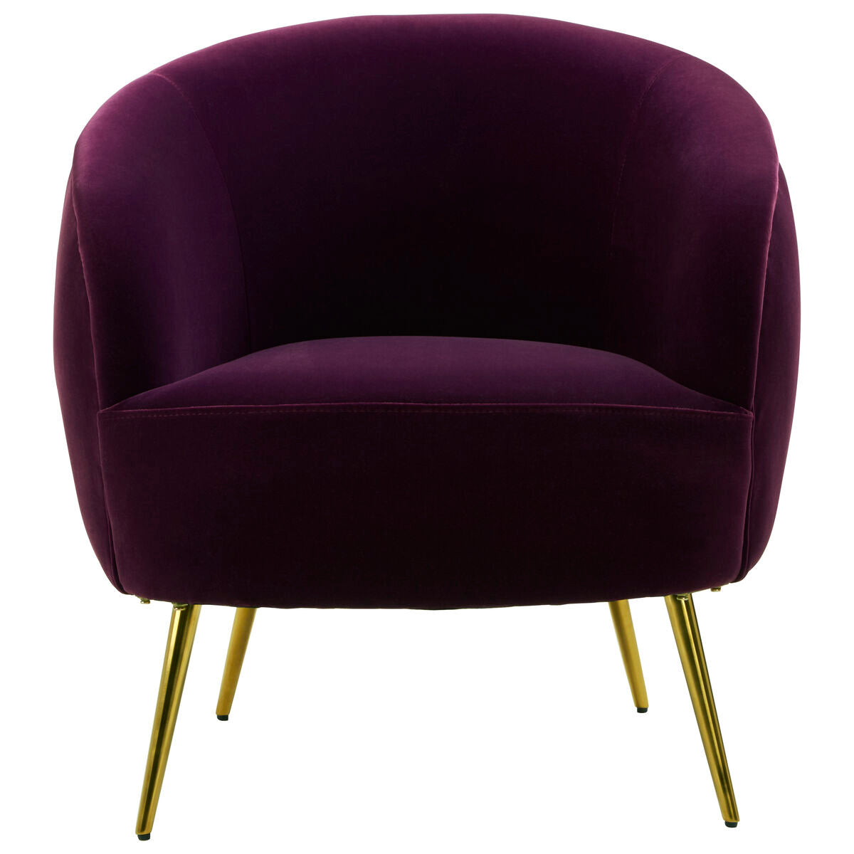 Manhattan Purple Velvet Curved Accent Chair - PN Home