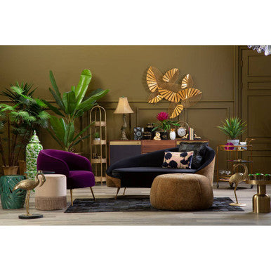 Manhattan Purple Velvet Curved Accent Chair - PN Home
