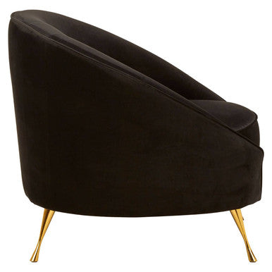 Manhattan Black Velvet Cocoon Chair - PN Home
