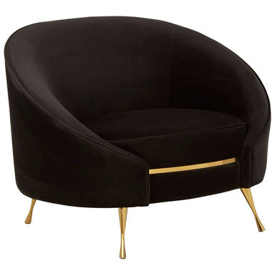 Manhattan Black Velvet Cocoon Chair - PN Home