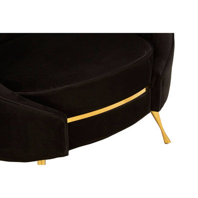 Manhattan Black Velvet Cocoon Chair - PN Home