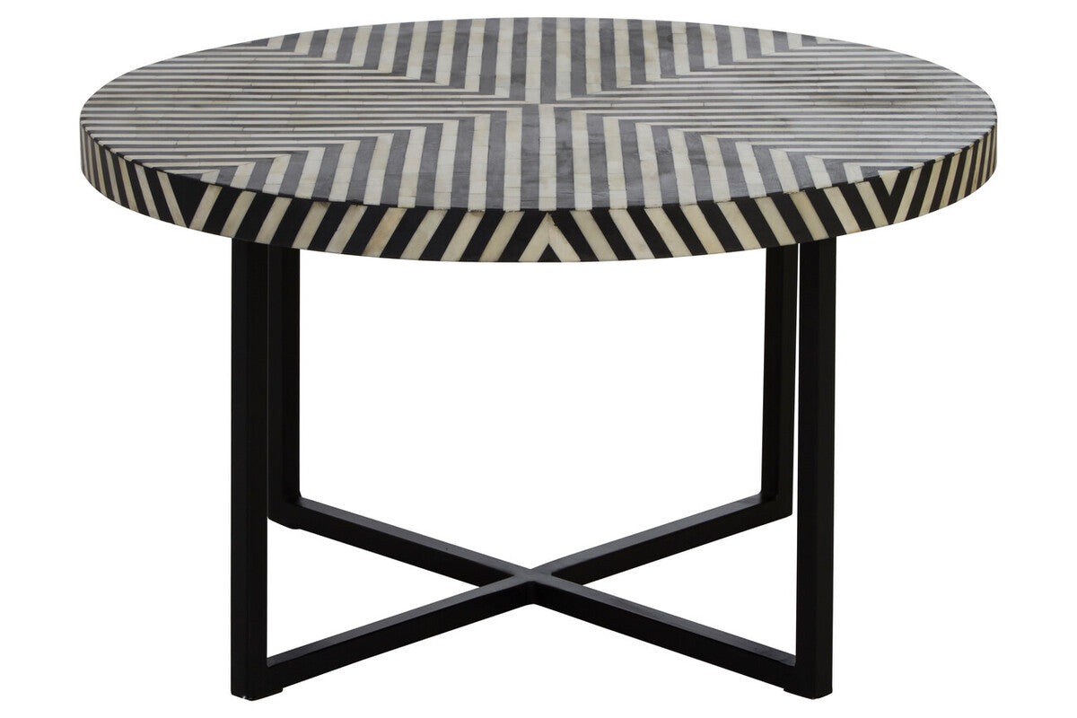Boho Bone Inlay Coffee Table with Metal Legs - PN Home
