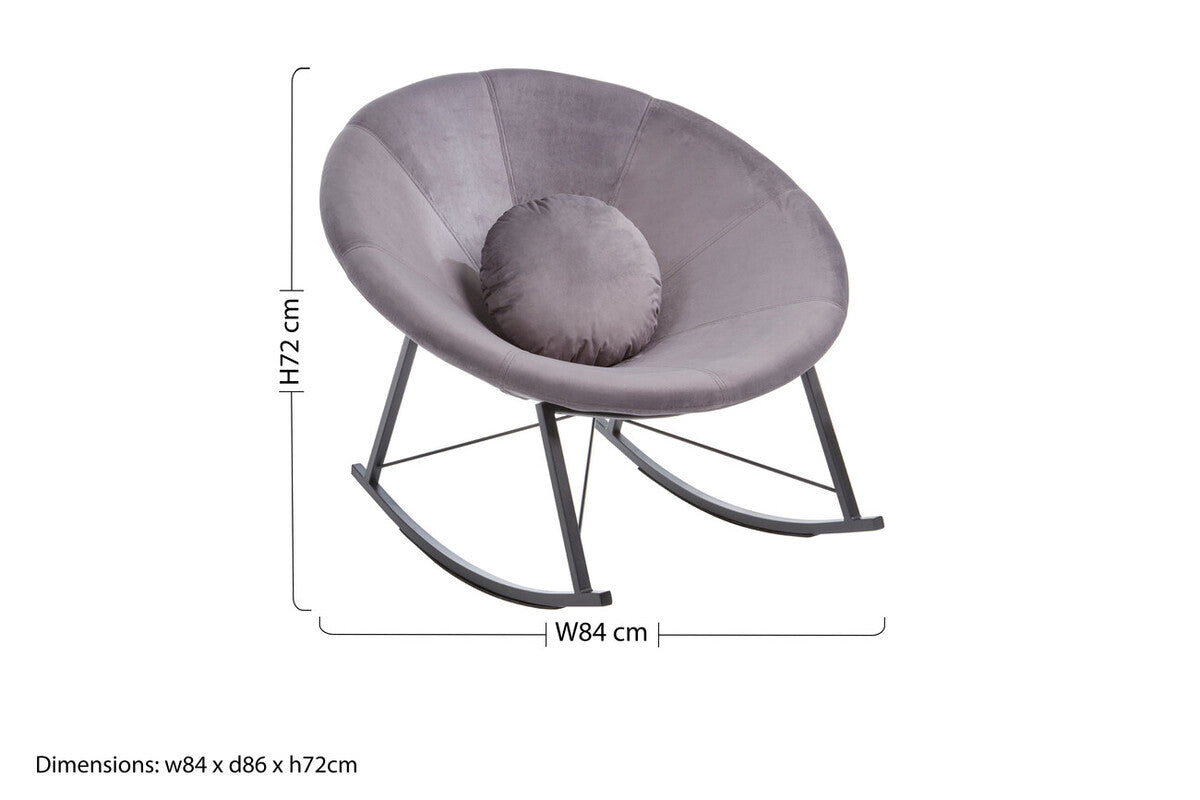 Arto Grey Conic Rocking Chair - PN Home