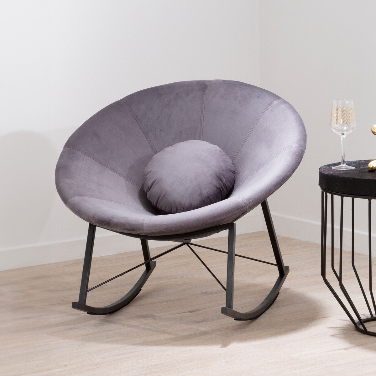 Arto Grey Conic Rocking Chair - PN Home