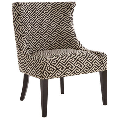 Regents Park Greek Key Design Accent Chair with Black Legs - PN Home