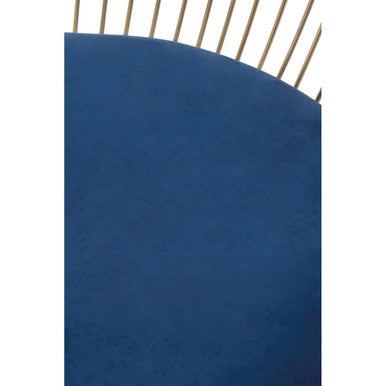Anzio Navy Blue Velvet And Brushed Gold Chair - PN Home