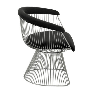 Anzio Black Velvet And Brushed Silver Chair - PN Home