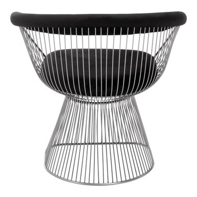 Anzio Black Velvet And Brushed Silver Chair - PN Home