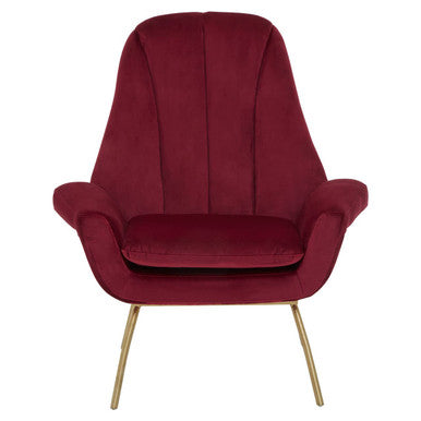 Billi Wine Velvet Lounge Chair - PN Home