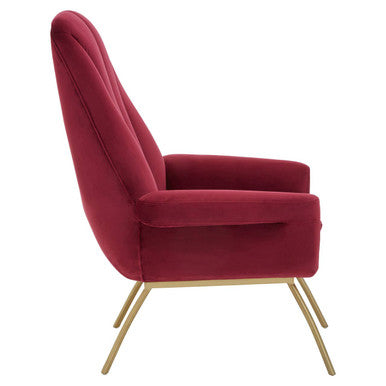 Billi Wine Velvet Lounge Chair