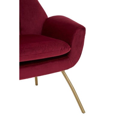 Billi Wine Velvet Lounge Chair - PN Home