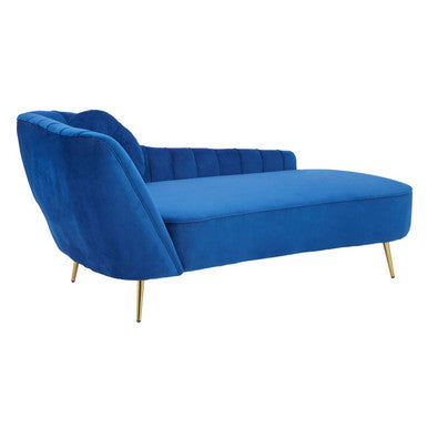Felizia Midnight Blue Velvet Left Arm Chaise Longue - PN Home