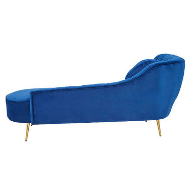 Felizia Midnight Blue Velvet Left Arm Chaise Longue - PN Home