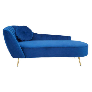 Felizia Midnight Blue Velvet Left Arm Chaise Lounge