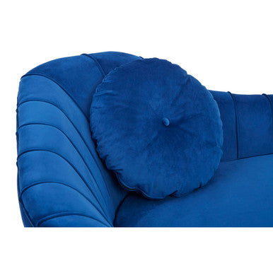 Felizia Midnight Blue Velvet Left Arm Chaise Longue - PN Home