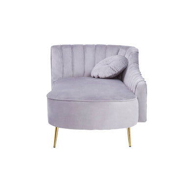 Felizia Grey Velvet Left Hand Chaise Lounge