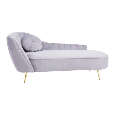 Felizia Grey Velvet Left Hand Chaise Lounge