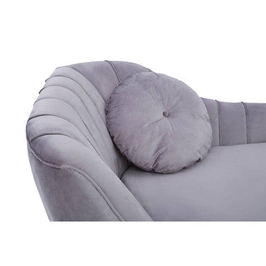 Felizia Grey Velvet Left Hand Chaise Lounge