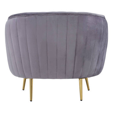 Florina Grey Velvet Chair With Gold Legs - PN Home