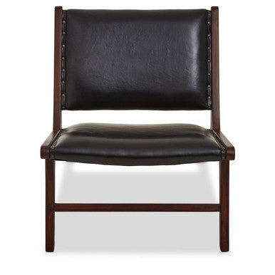Inca Genuine Black Leather Lounge Chair - PN Home