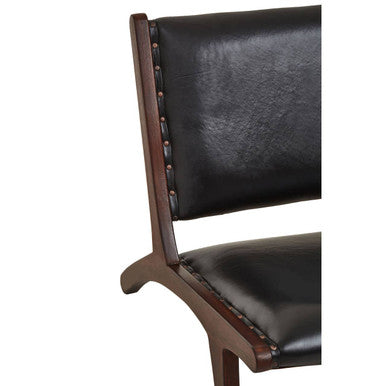 Inca Genuine Black Leather Lounge Chair - PN Home