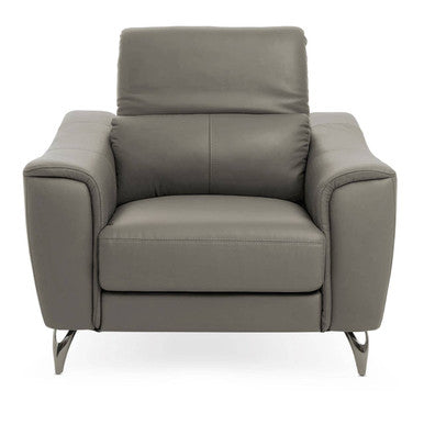 Padua Grey Finish Leather Armchair